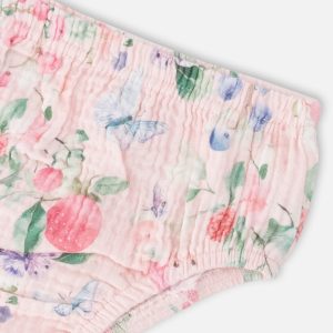 Cotton Muslin Dress And Bloomer Set Pink Printed Berries - Image 5
