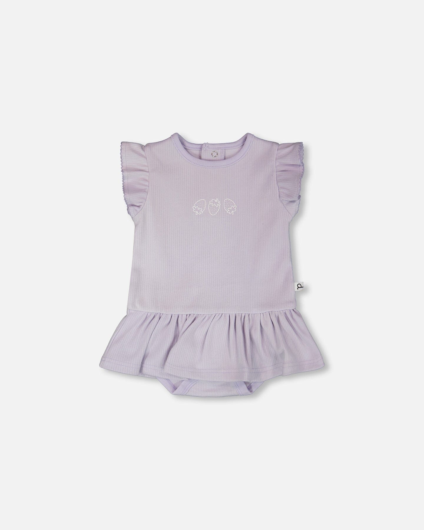 Cotton Rib Jersey Romper With Frill Lilac - Image 7