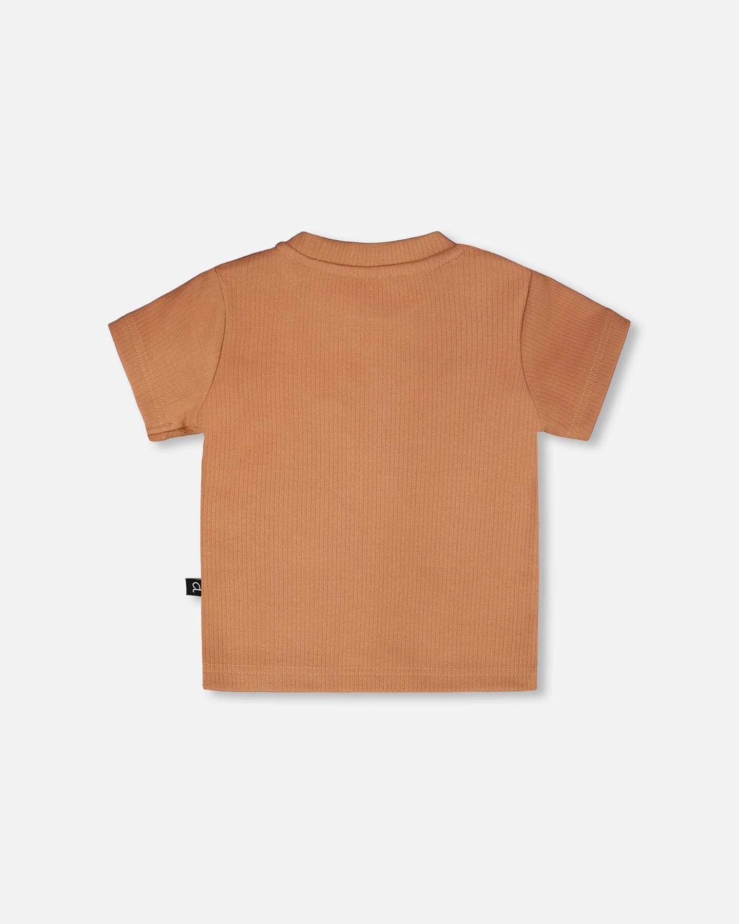Cotton Rib Jersey T-Shirt And Organic Cotton Jersey Short Set Caramel And Beige Zebra Print - Image 4