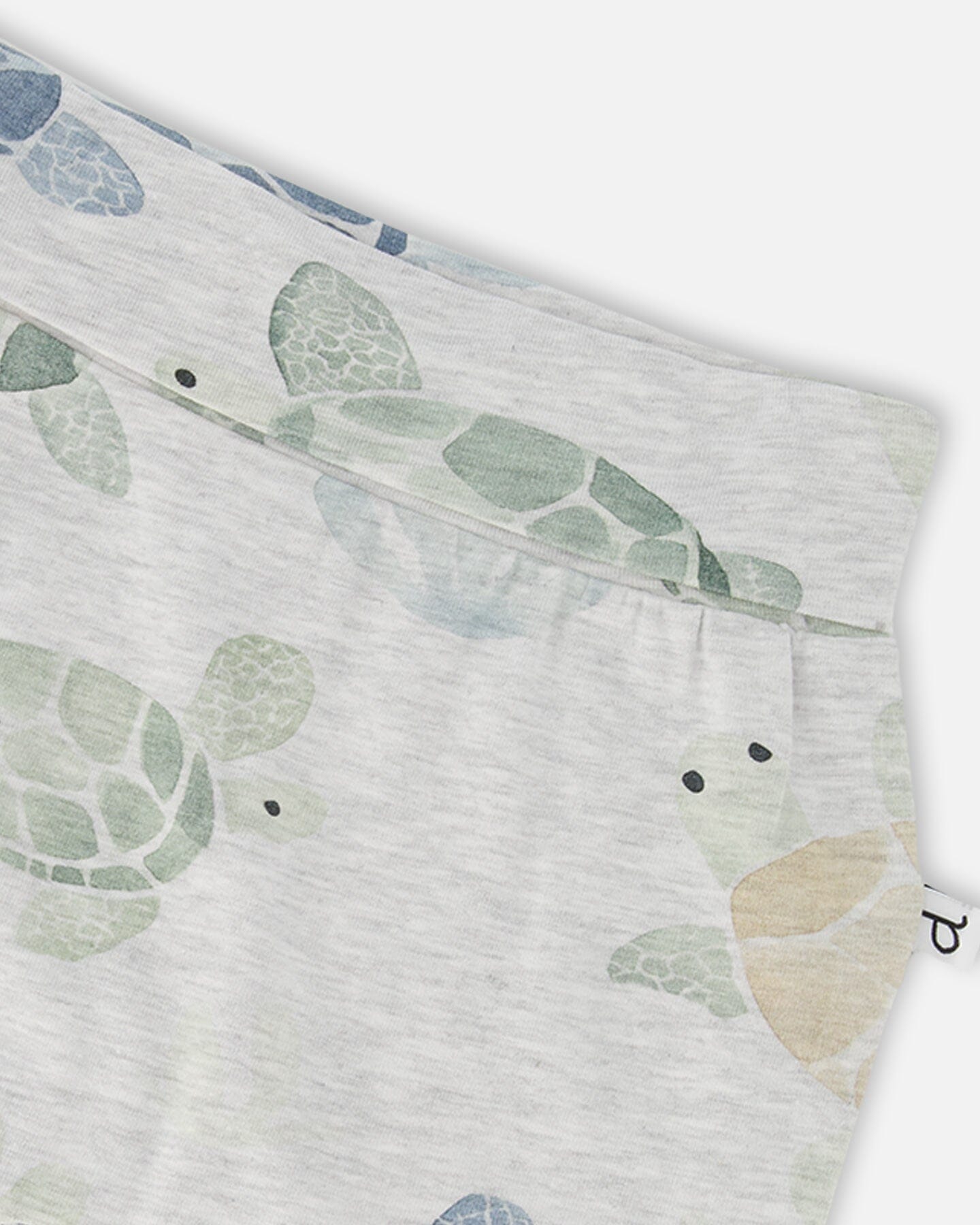 Organic Cotton Jersey Evolutive Pants Grey Mix Turtle Print - Image 3