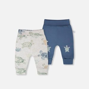 2 Pack Organic Cotton Jersey Evolutive Pants Medium Blue