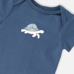 Evolutive Organic Cotton Jersey Onesie Medium Blue - Image 4