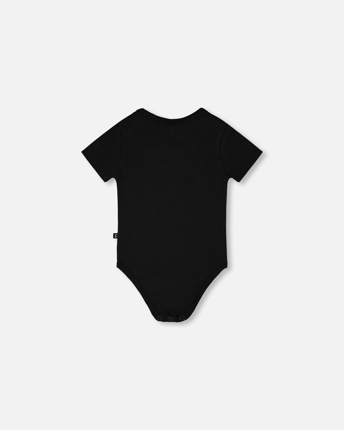 Evolutive Organic Cotton Jersey "Mister Zebra" Onesie Black - Image 3