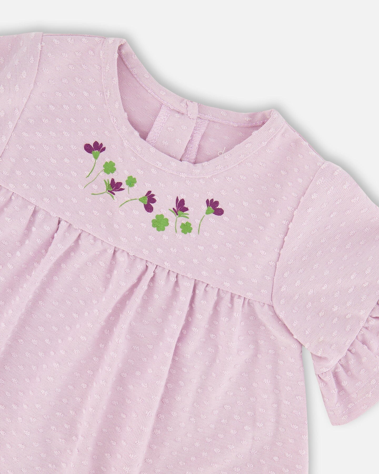 Jersey Tunic And Cotton Capri Set Lavender And Green Printed Flowers - Image 4