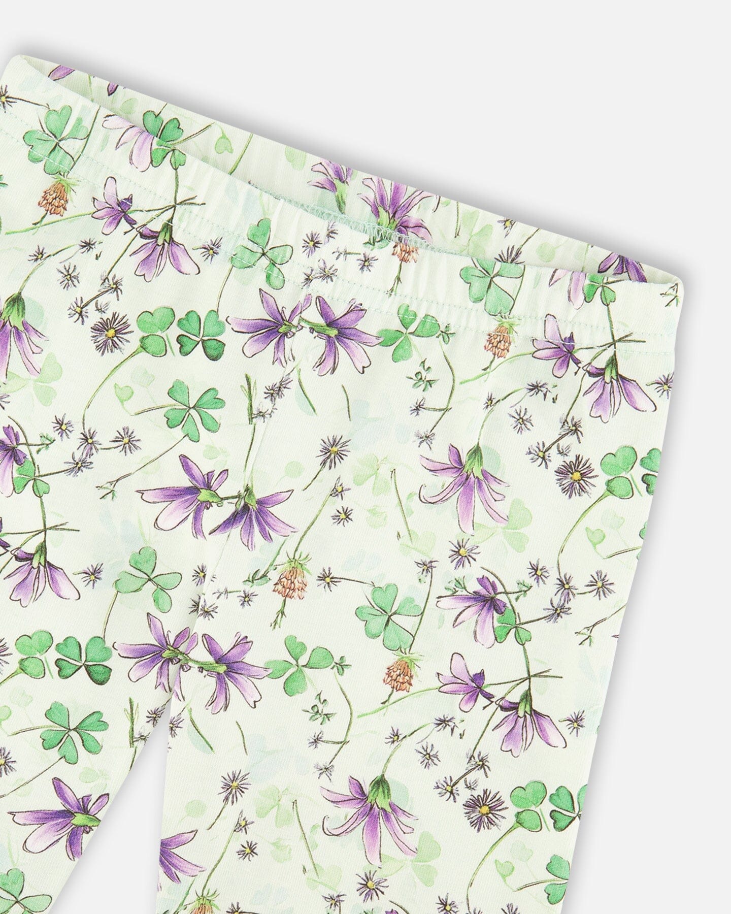 Jersey Tunic And Cotton Capri Set Lavender And Green Printed Flowers - Image 5