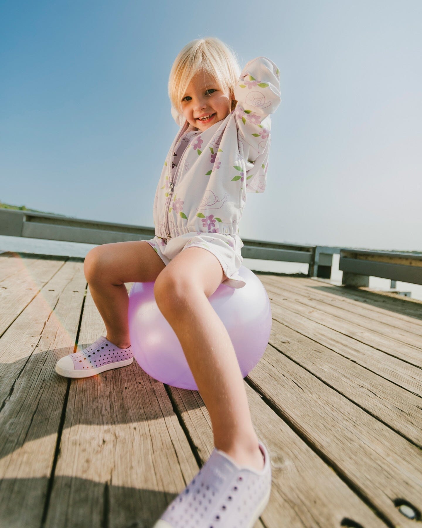 French Terry Shorts Lilac Snails Print - Image 2