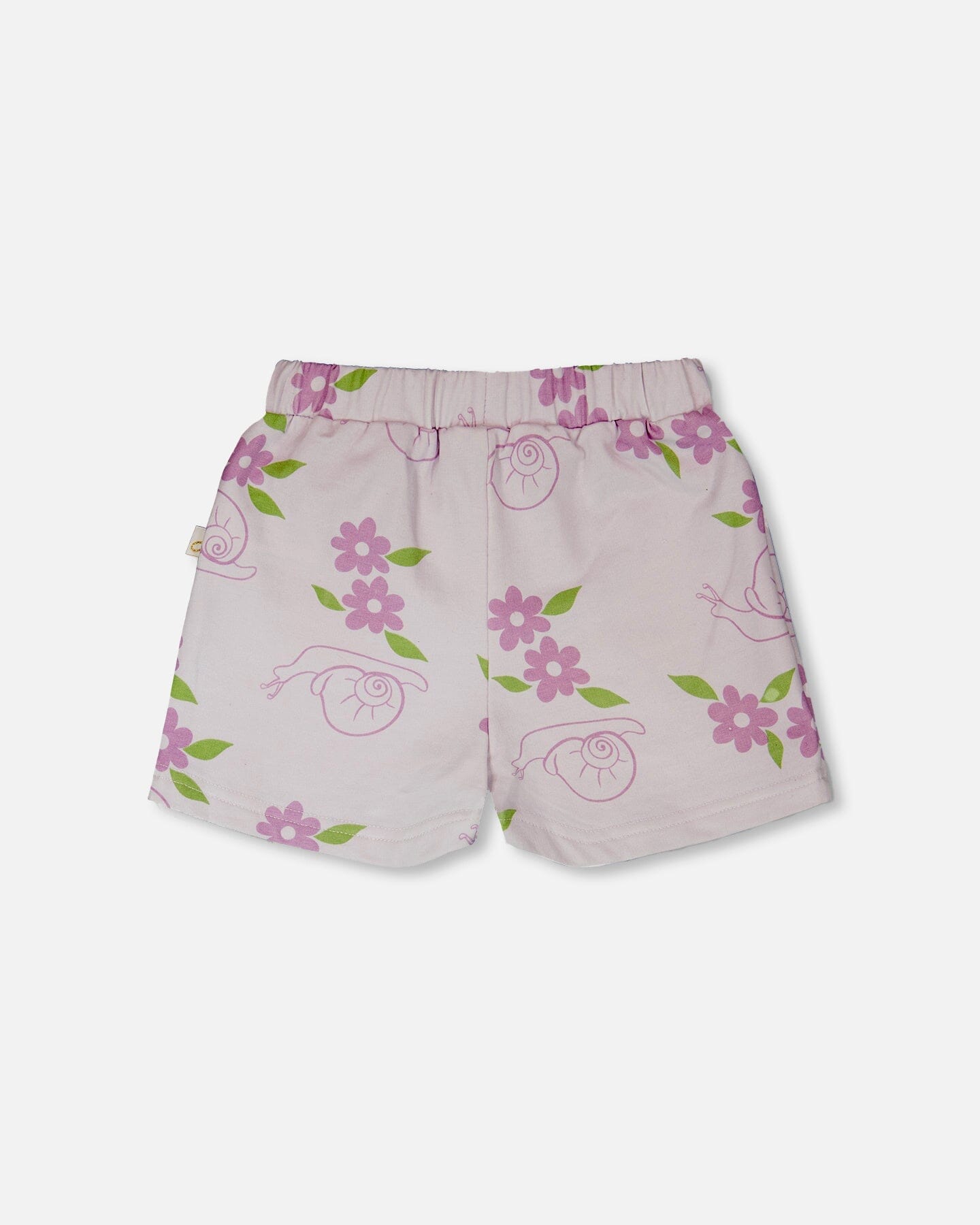 French Terry Shorts Lilac Snails Print - Image 4