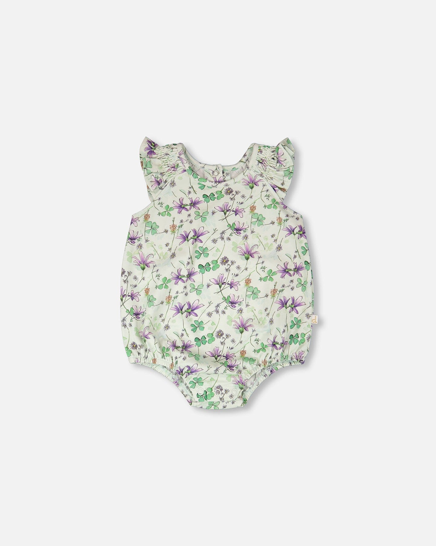 Jersey Romper Green Printed Flowers - Image 6