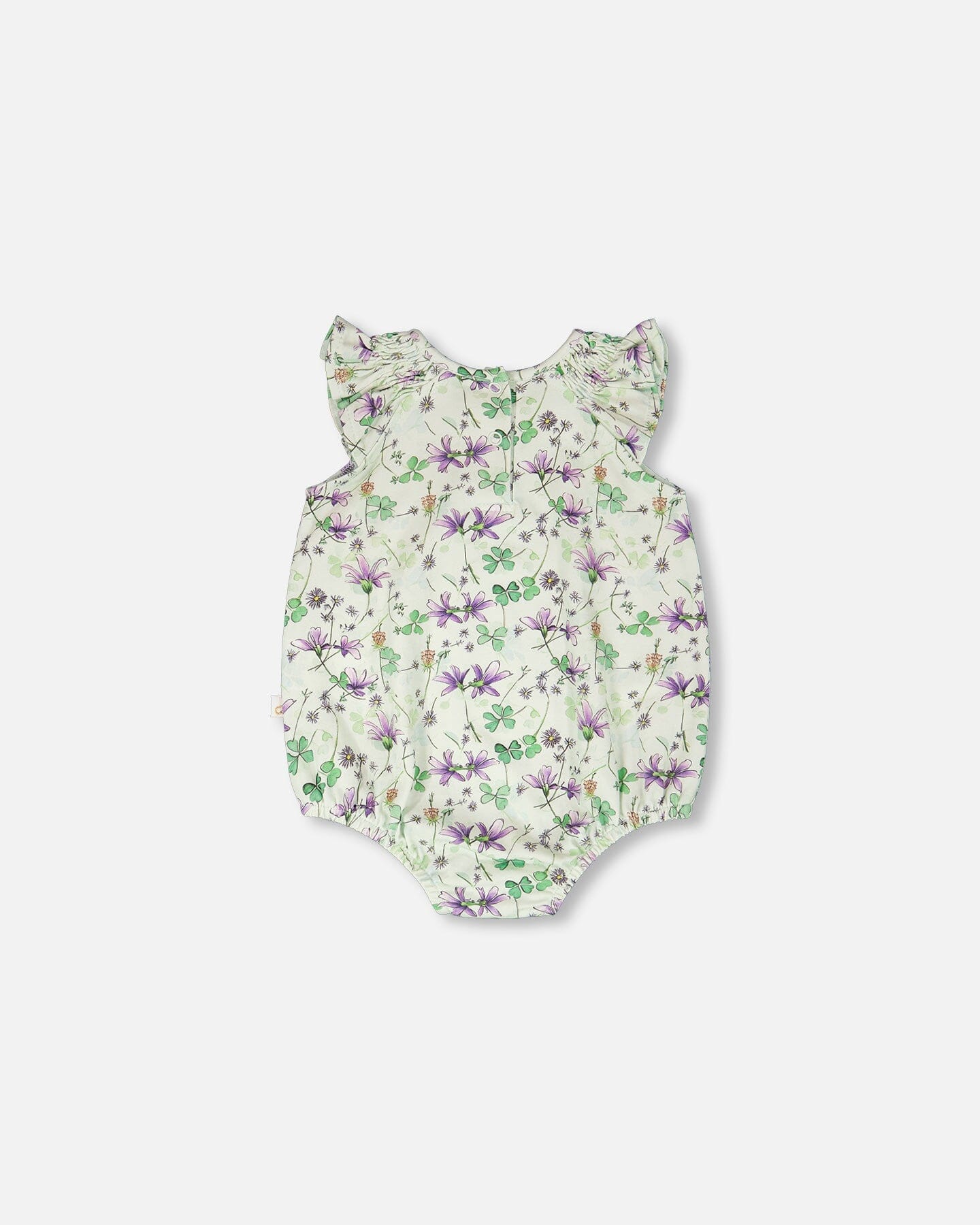 Jersey Romper Green Printed Flowers - Image 2