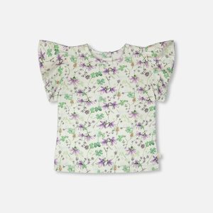 Jersey T-Shirt Green Printed Flowers - Image 12