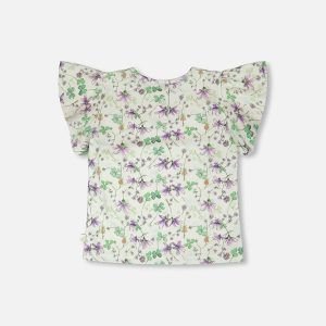 Jersey T-Shirt Green Printed Flowers - Image 3