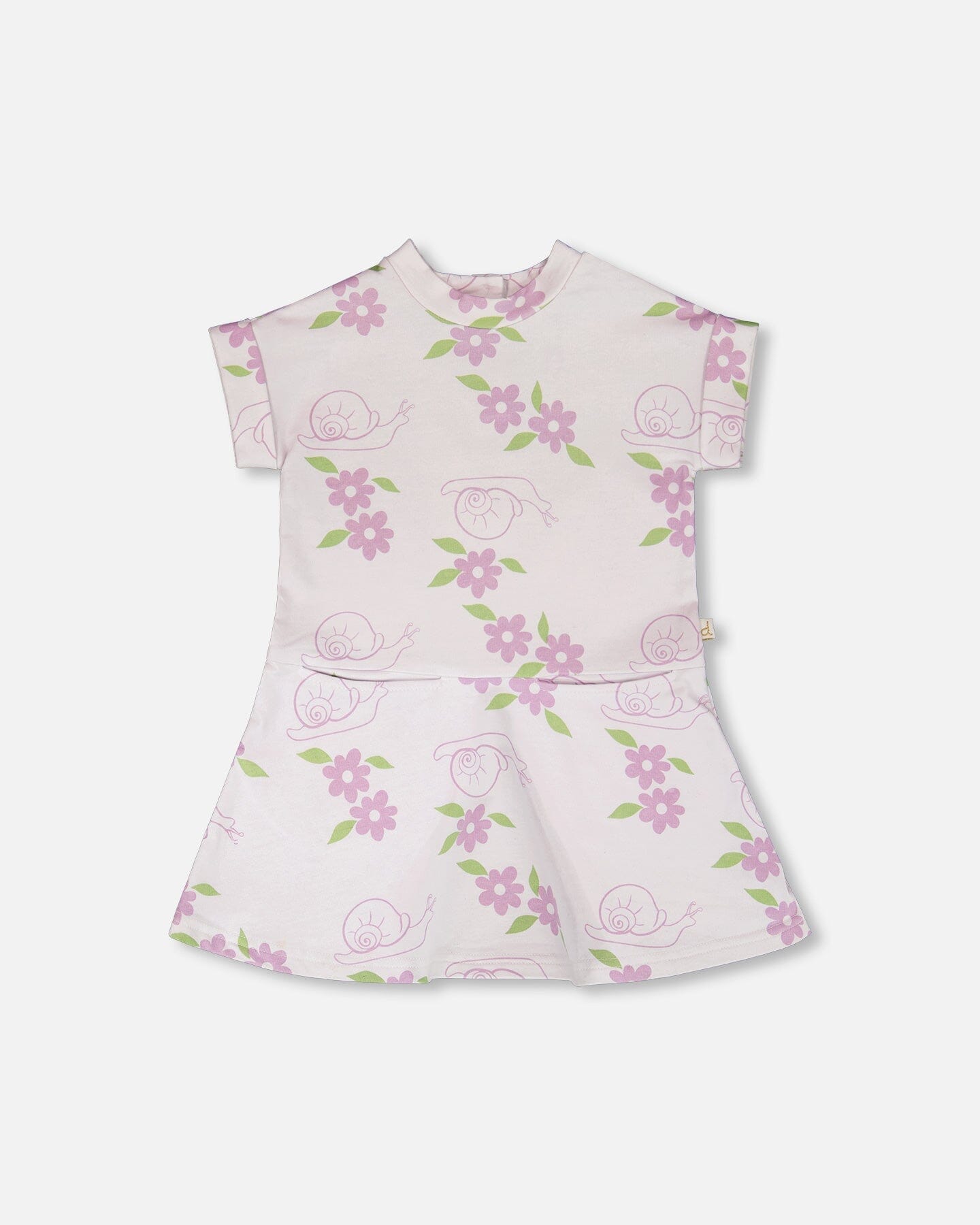 French Terry Dress Lilac Snails Print - Image 6