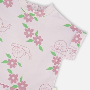 French Terry Dress Lilac Snails Print - Image 3