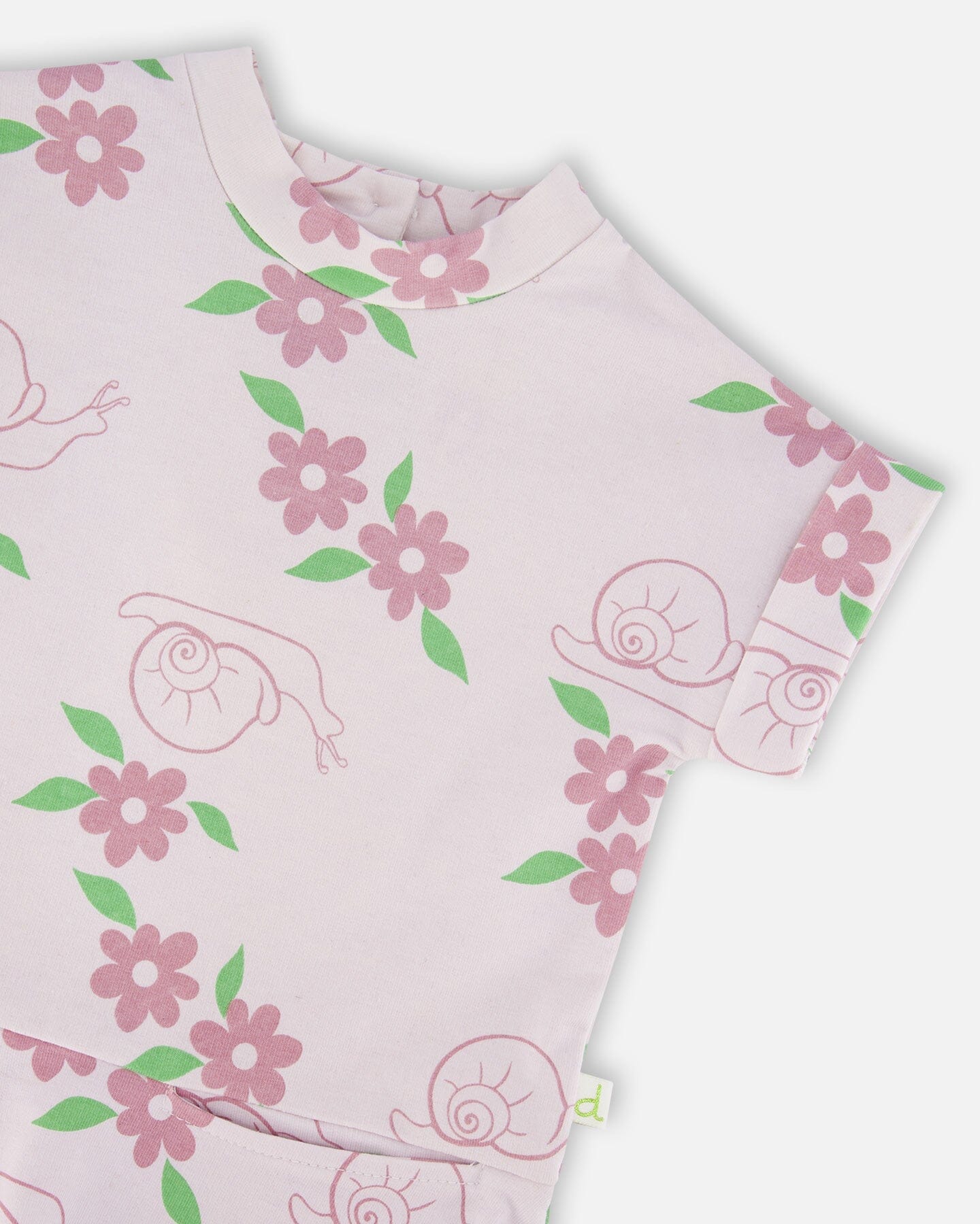 French Terry Dress Lilac Snails Print - Image 3