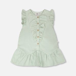 Plaid Poplin Dress Green - Image 8