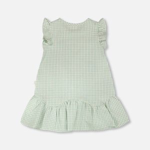 Alternative view of Plaid Poplin Dress Green