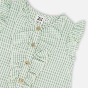 Plaid Poplin Dress Green - Image 3