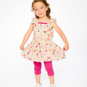 Alternative view of Tunic And Organic Cotton Capri Set Off White Printed Flowers And Pink