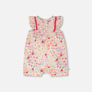 Romper Off White Printed Flowers