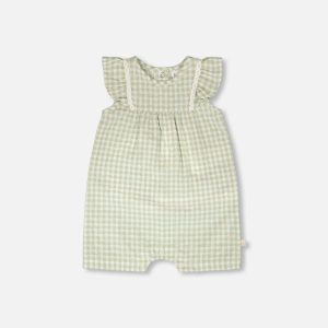 Romper Green Gingham