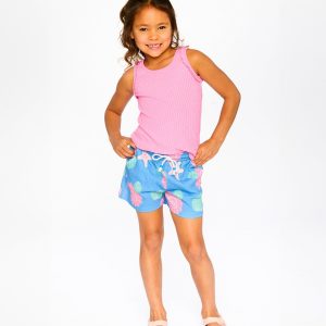 Alternative view of Crinkle Jersey Shorts Blue Shell Print