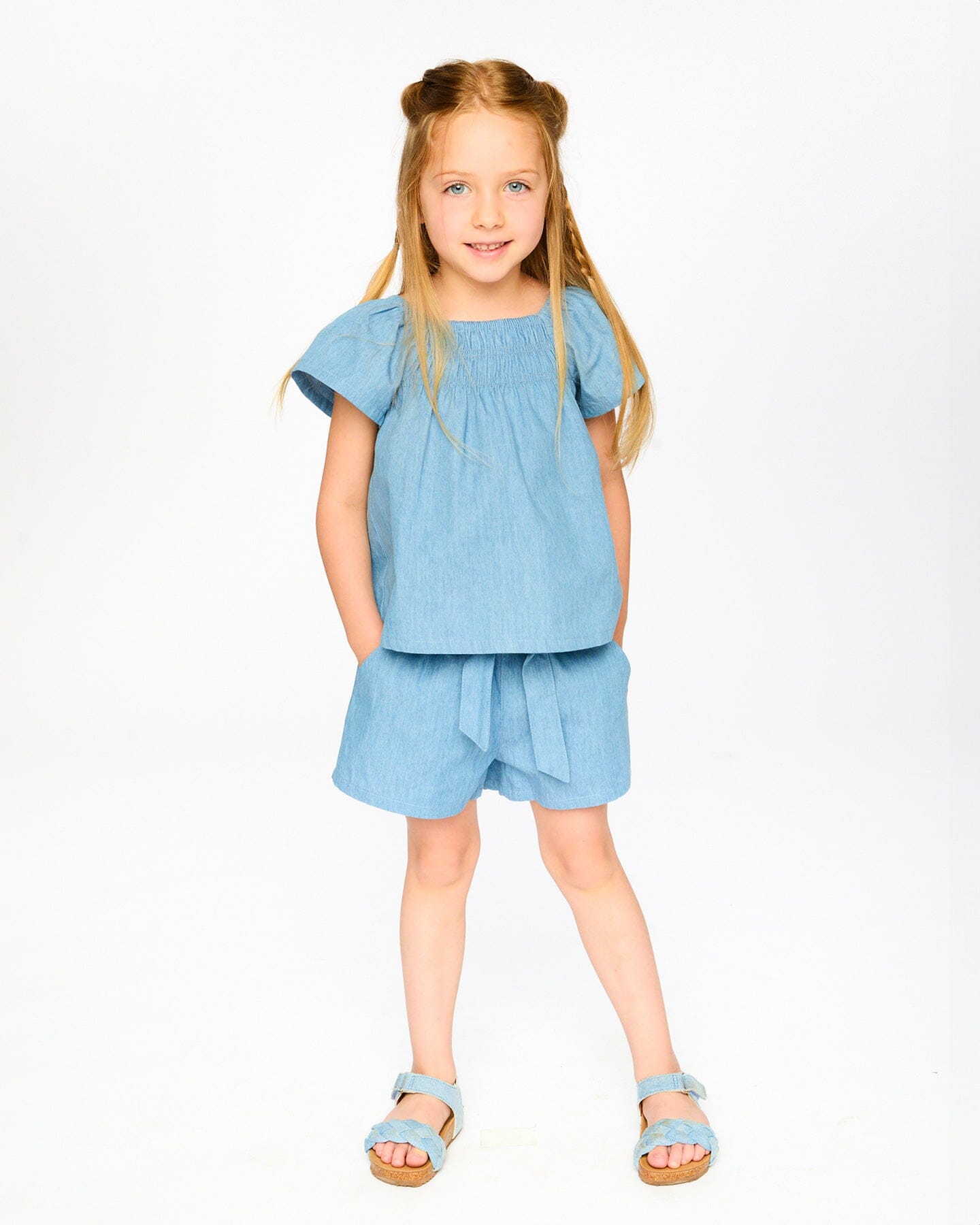Blue Chambray Shorts - Image 2