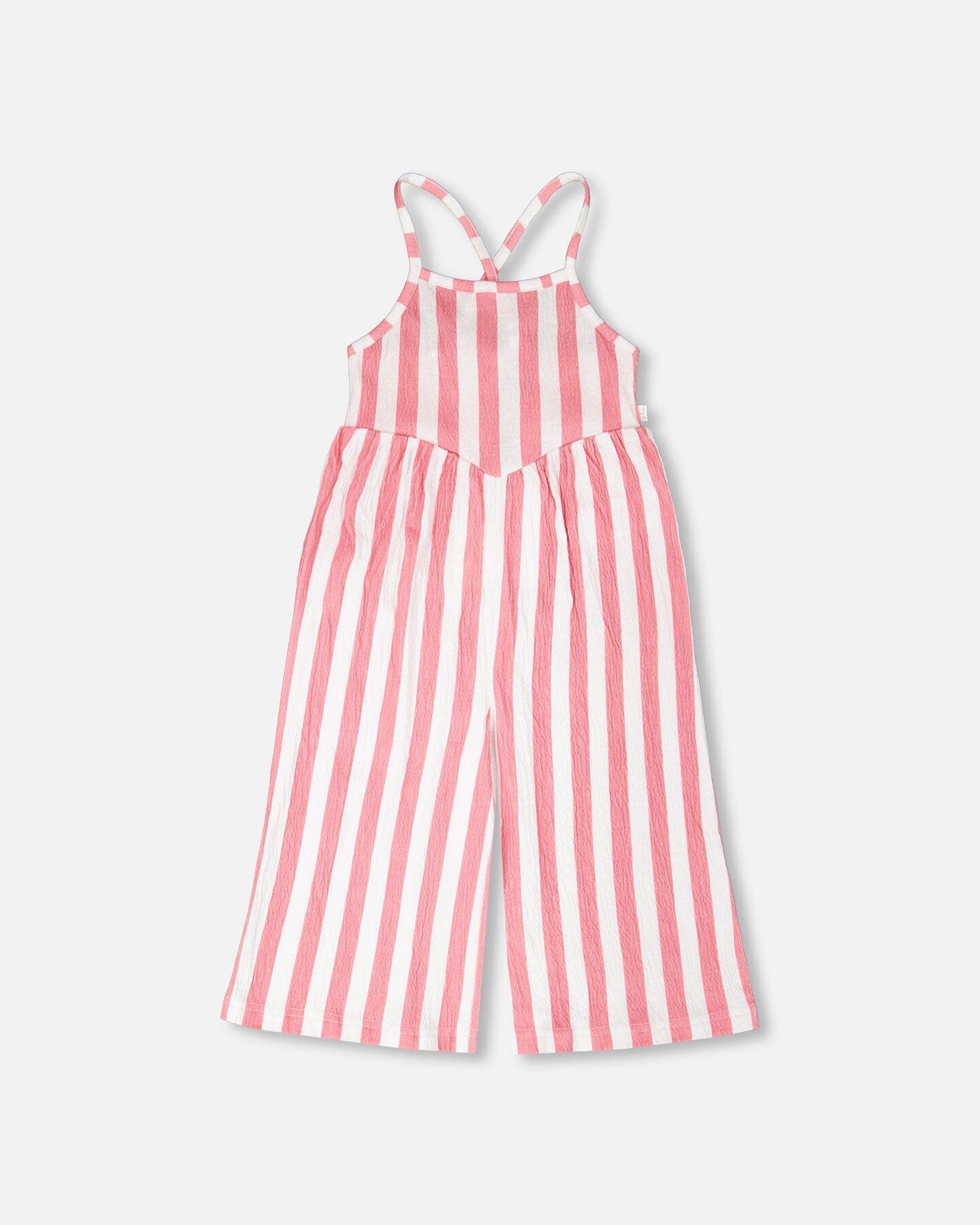 Crinkle Jersey Jumpsuit White And Pink Stripes - Image 7