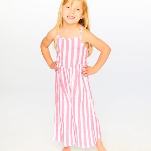 Crinkle Jersey Jumpsuit White And Pink Stripes - Image 4