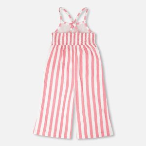 Crinkle Jersey Jumpsuit White And Pink Stripes - Image 5