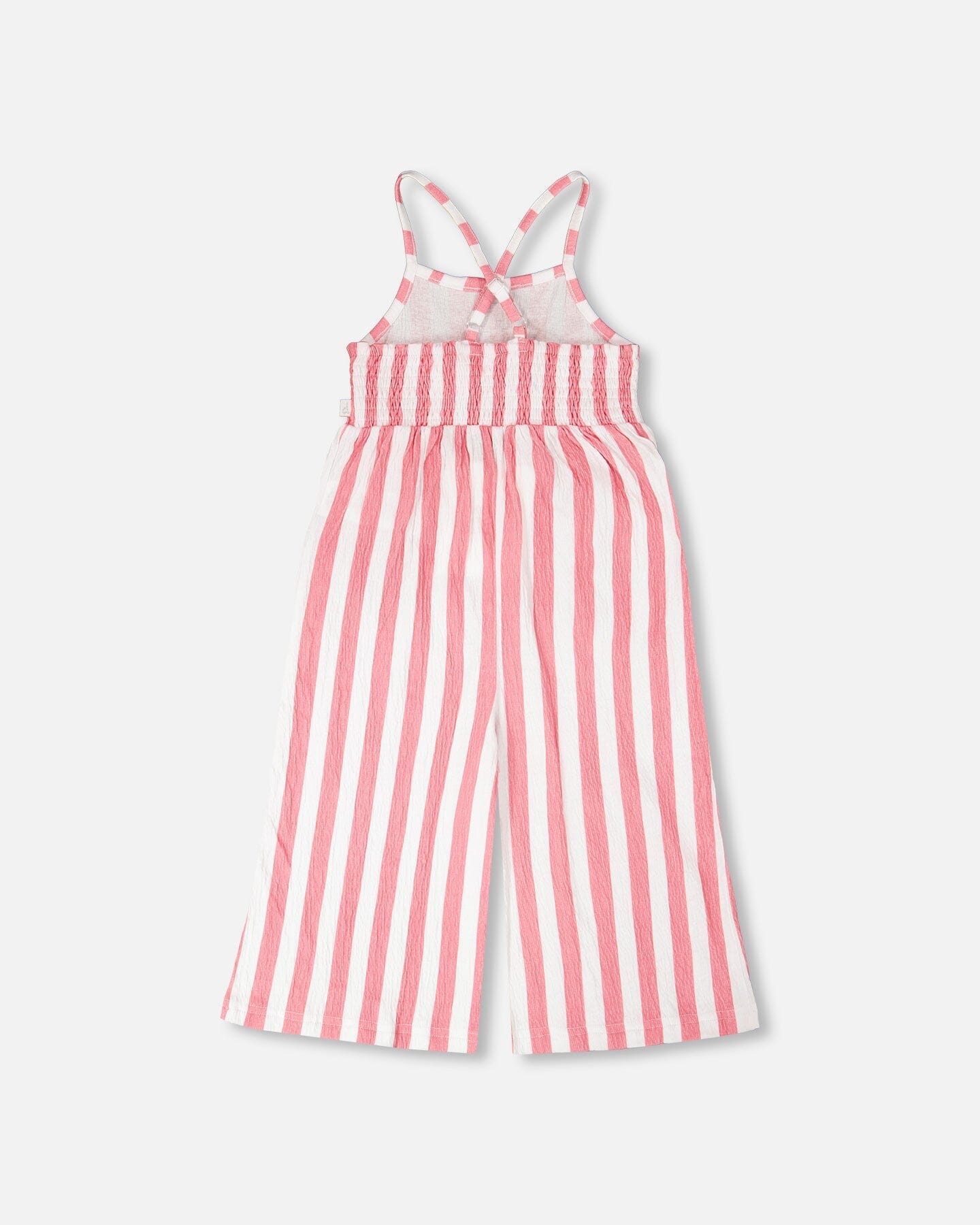Crinkle Jersey Jumpsuit White And Pink Stripes - Image 5