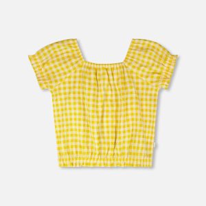 Peasant Top Yellow Gingham