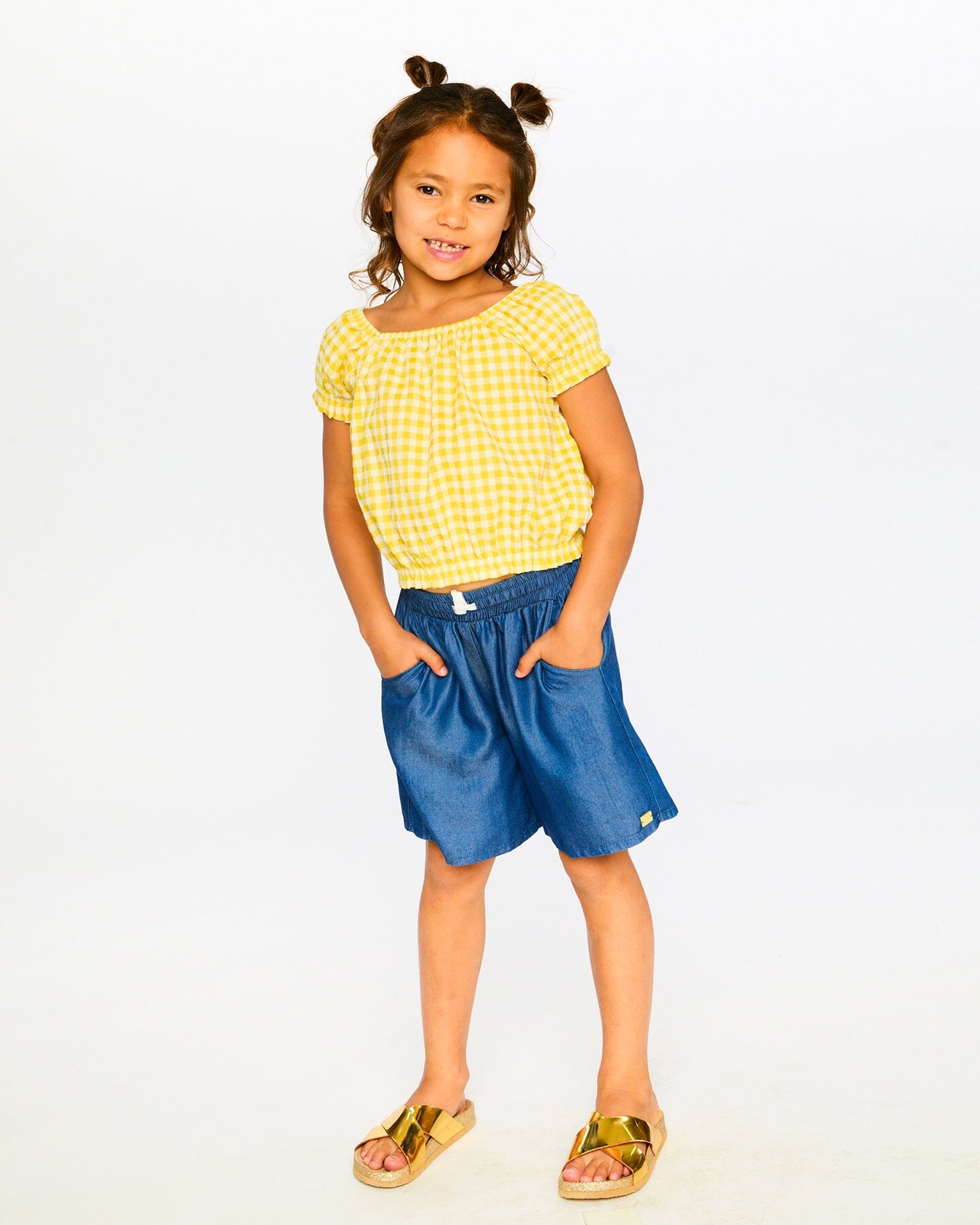 Peasant Top Yellow Gingham - Image 2