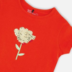 Organic Cotton Jersey T-Shirt Red - Image 4