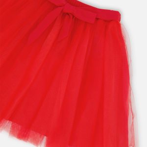 Mesh And Eyelet Skirt Red - Image 4