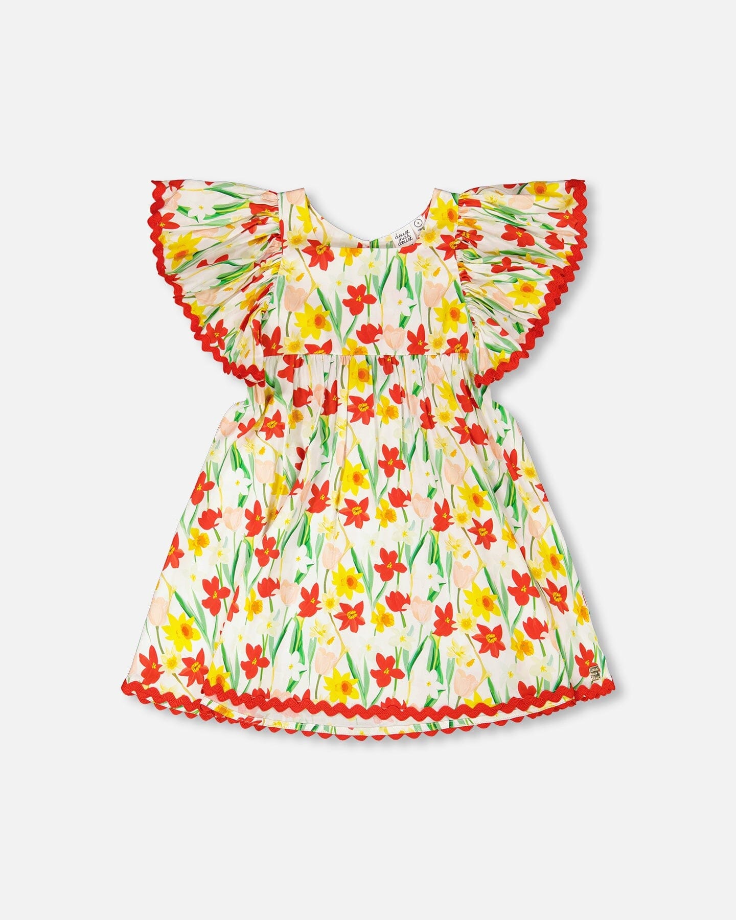 Viscose Dress White Daffodil Print - Image 12