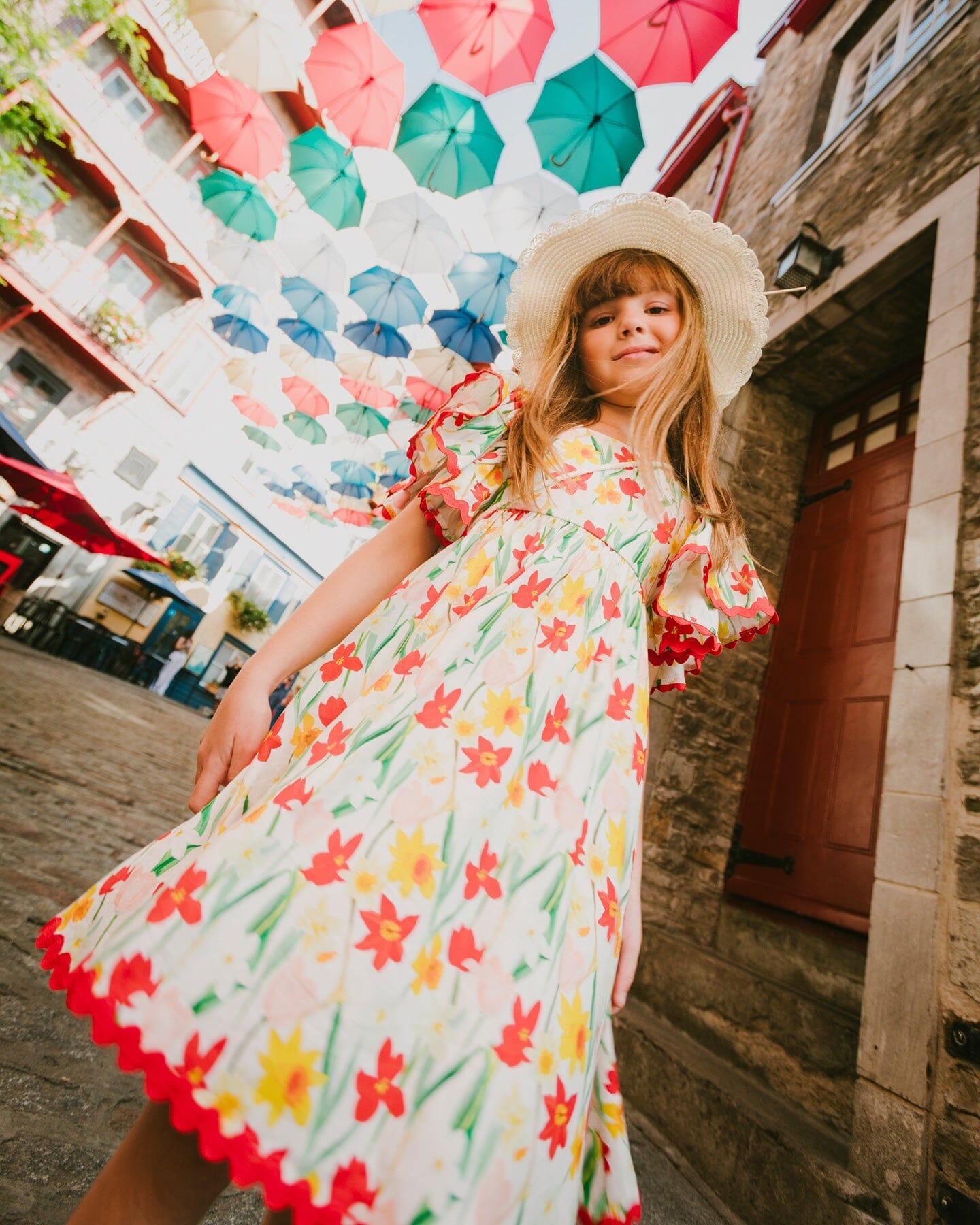 Viscose Dress White Daffodil Print - Image 2