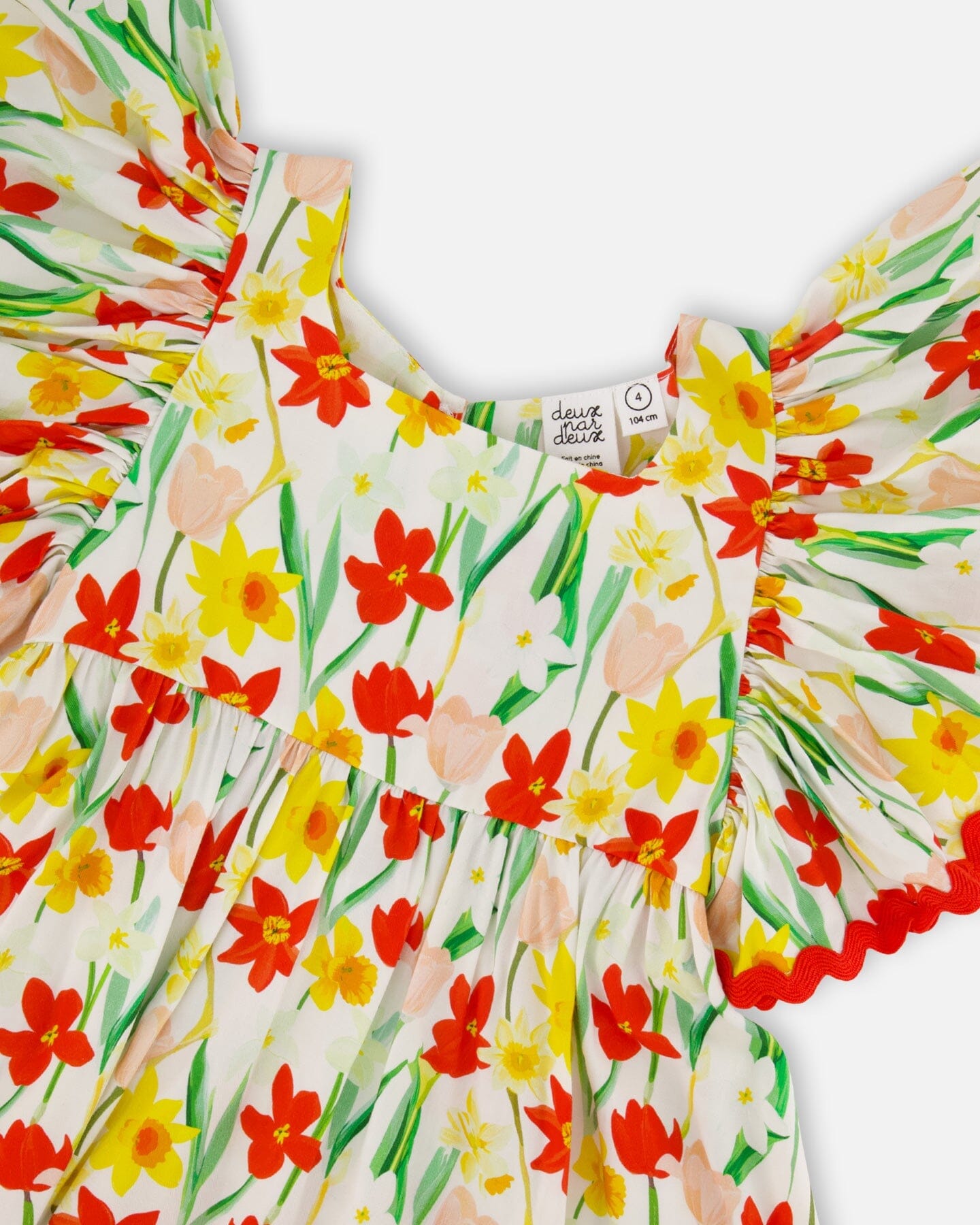 Viscose Dress White Daffodil Print - Image 5