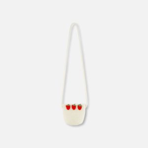 Strawberry Straw Purse Beige - Image 6