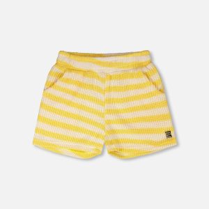Striped Shorts Yellow And White