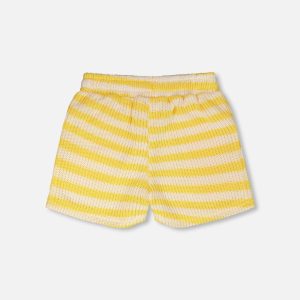 Striped Shorts Yellow And White - Image 4