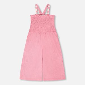 Crinkle Jersey Jumpsuit With Smocking Pink