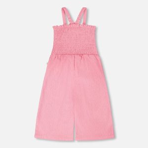 Crinkle Jersey Jumpsuit With Smocking Pink - Image 3