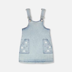 Light Blue Denim Overall Dress - Image 10