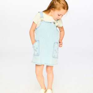 Light Blue Denim Overall Dress - Image 2