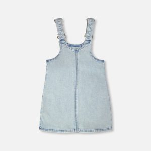 Light Blue Denim Overall Dress - Image 3