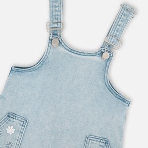 Light Blue Denim Overall Dress - Image 4