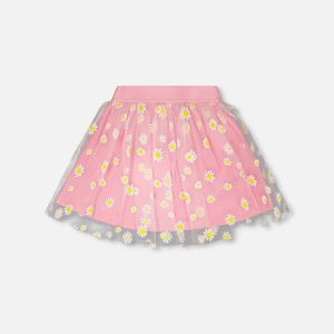 Mesh And Crinkle Jersey Skirt Pink - Image 13