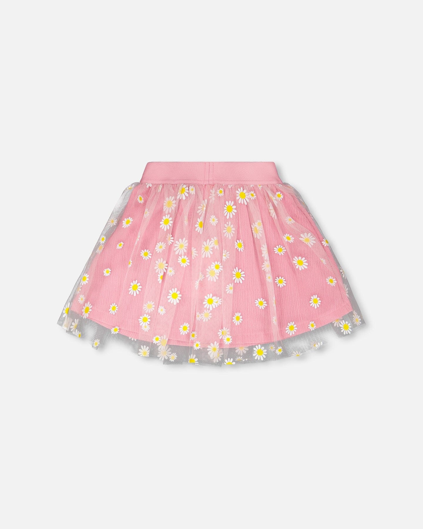 Mesh And Crinkle Jersey Skirt Pink - Image 3