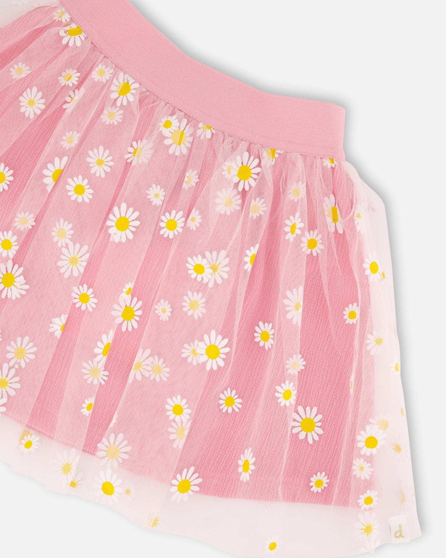 Mesh And Crinkle Jersey Skirt Pink - Image 4