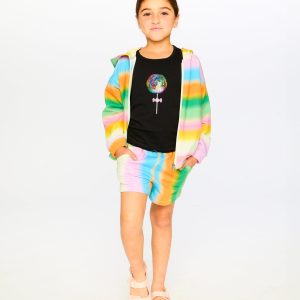 Alternative view of Printed French Terry Zip Front Hoodie Multicolored